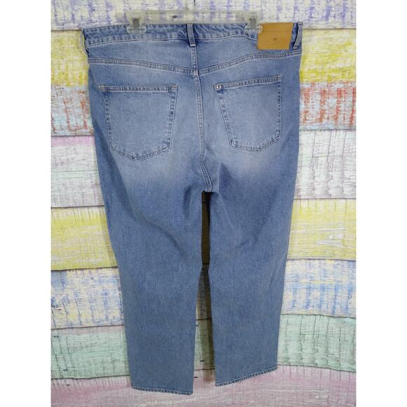 Brock Collection x H&M blue denim straight leg plus size 18 pants - Picture 2 of 8